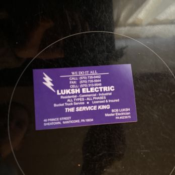 Luksh Electric - My business card - Electricians Near Me - Nanticoke, Pennsylvania Luksh Electric - My business card - Electricians Near Me - Nanticoke, Pennsylvania