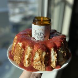 Lovely Sweets Bakery - Angel Food Cake with Strawberry Topping