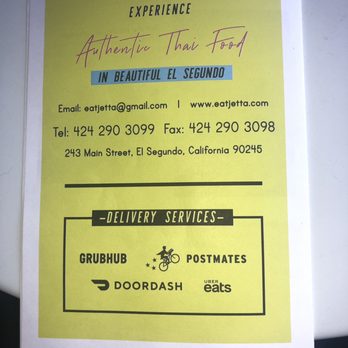 Jetta Thai Express - Back of menu - Thai Near Me - El Segundo, California Jetta Thai Express - Back of menu - Thai Near Me - El Segundo, California