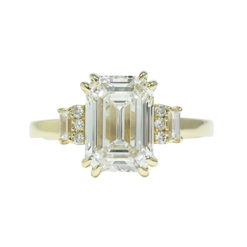 Diamonds by Monet - Custom Emerald Cut Diamond Engagement Ring, with round and baguette cut. - Jewelry Near Me - Temecula, California Diamonds by Monet - Custom Emerald Cut Diamond Engagement Ring, with round and baguette cut. - Jewelry Near Me - Temecula, California