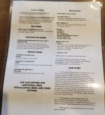 Menu photo 1 Pho T&N Poulsbo, WA