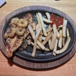 Bourbon, chicken and shrimp