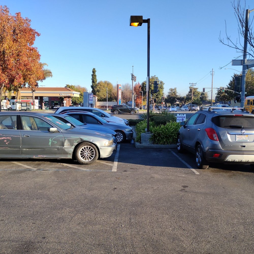 Stress-Free Auto Care - One of three micro parking spots , too small for even my subcompact Honda Fit. Would you park your car here? - Tires Near Me - Sunnyvale, California Stress-Free Auto Care - One of three micro parking spots , too small for even my subcompact Honda Fit. Would you park your car here? - Tires Near Me - Sunnyvale, California