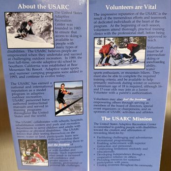 US Adaptive Recreation Center - USARC brochure - Amateur Sports Teams Near Me - Big Bear Lake, California