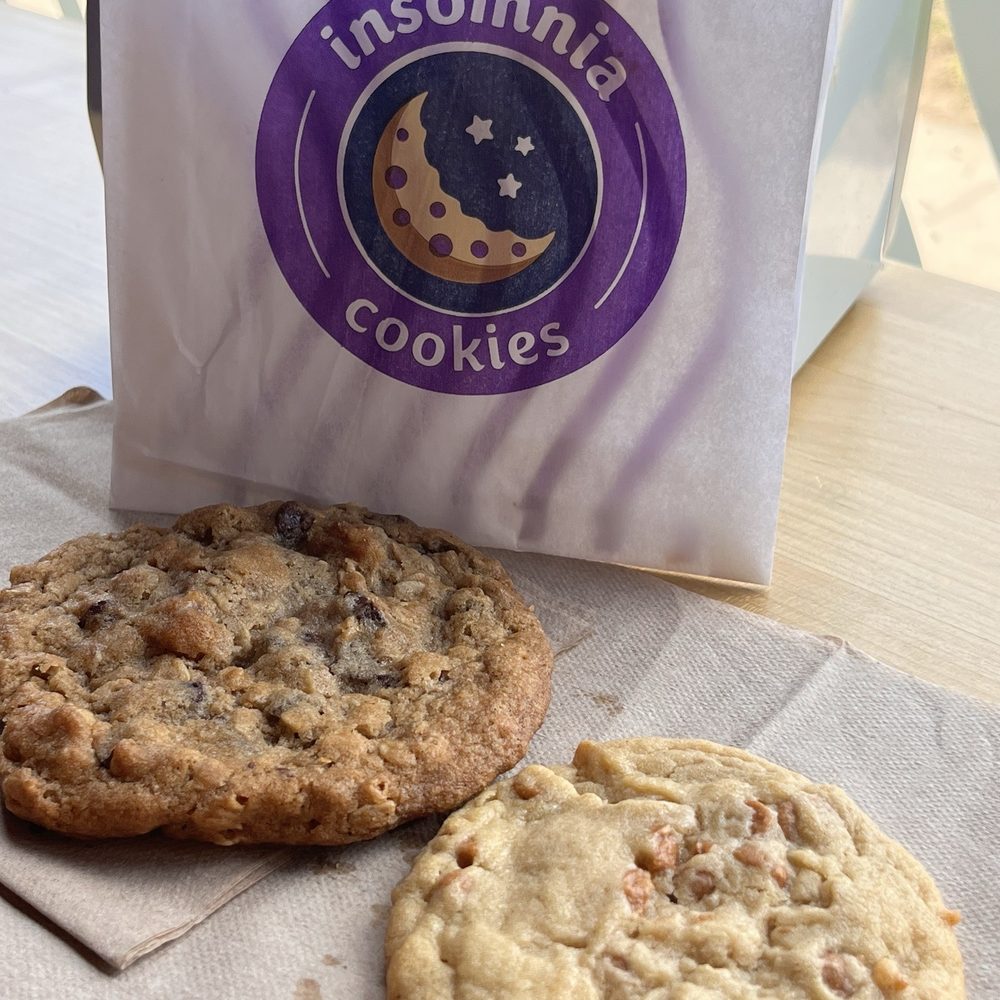 Insomnia Cookies - Oatmeal Chocolate Walnut and Peanut Butter Chip - Bakeries Near Me - Naperville, Illinois Insomnia Cookies - Oatmeal Chocolate Walnut and Peanut Butter Chip - Bakeries Near Me - Naperville, Illinois