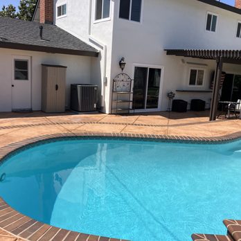 Jet Aquatics  - Great new salted colored concrete deck - Pool & Hot Tub Service Near Me