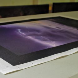 Island Photo - We print and finish all our own images. This canvas giclee print just got its first coat of gloss