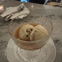 Pistachio gelato and amaro dessert