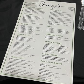 Benny’s - Menu - Italian Near Me - Baltimore, Maryland