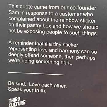 Third Culture Bakery - Card that came with purchase - Bakeries Near Me - Walnut Creek, California Third Culture Bakery - Card that came with purchase - Bakeries Near Me - Walnut Creek, California