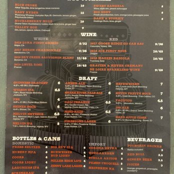 West Side Yard - Drink menu - New American Near Me - Victor, Idaho West Side Yard - Drink menu - New American Near Me - Victor, Idaho