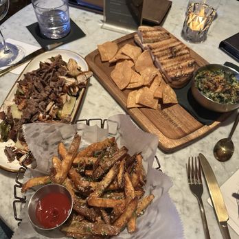 The Beverly on Main - Truffle fries, spinach dip, & Brussels sprouts with chicken and steak - Cocktail Bars Near Me - Scottsdale, Arizona The Beverly on Main - Truffle fries, spinach dip, & Brussels sprouts with chicken and steak - Cocktail Bars Near Me - Scottsdale, Arizona