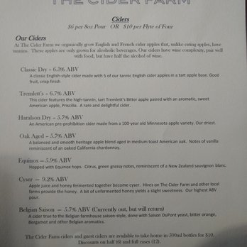 The Cider Farm - Menu - Cideries Near Me - Madison, Wisconsin