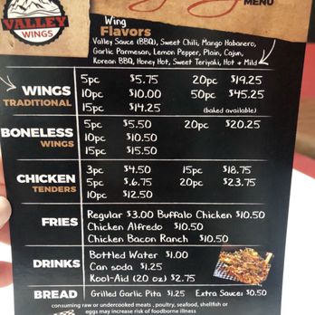 Valley Wings - Menu - Chicken Wings Near Me - Phoenix, Arizona Valley Wings - Menu - Chicken Wings Near Me - Phoenix, Arizona