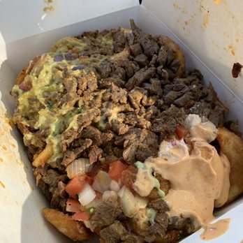 Brick and Flour - Large Large Beer-Battered Sidewinder Fries with carne asada (no sour cream) - Mexican Near Me - Glendale, California