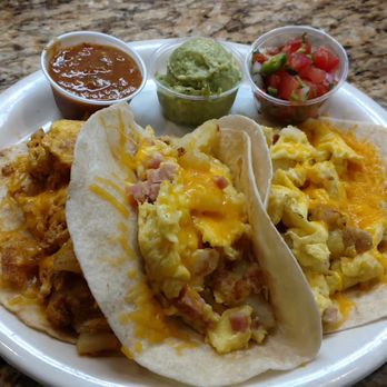 Chakas Mexican Restaurant - Another example of true homemade tortilla breakfast tacos. $12. - Mexican Near Me - Denver, Colorado