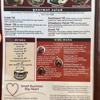 Hope’s Brunch House - Menu 3 - Coffee & Tea Near Me - Phoenix, Arizona Hope’s Brunch House - Menu 3 - Coffee & Tea Near Me - Phoenix, Arizona