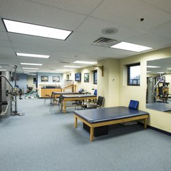 Atlantic Physical Therapy Center - The large open treatment space inside the Shrewsbury location of Atlantic Physical Therapy Center.