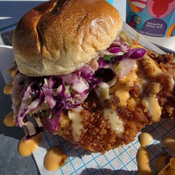 Pym Test Kitchen - Chicken sandwich, which comes with tater tots. - Coffee & Tea Near Me - Anaheim, California