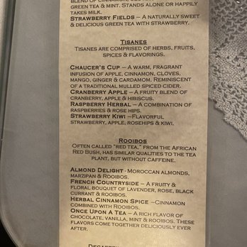 Aubrey Rose Tea Room - Menu 1 - Tea Rooms Near Me - La Mesa, California