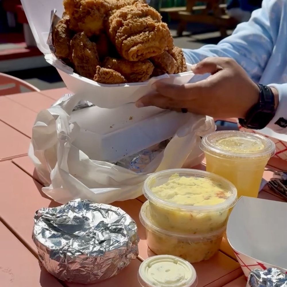 Kee's Loaded Kitchen - Perfectly fried Cat Fish, Wings, and two Pork Chops! Absolutely perfectly fried! - Comfort Food Near Me - Portland, Oregon