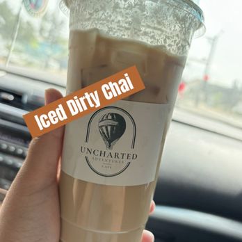 Uncharted Adventures Cafe - Iced Dirty Chai - Coffee & Tea Near Me - Bakersfield, California Uncharted Adventures Cafe - Iced Dirty Chai - Coffee & Tea Near Me - Bakersfield, California