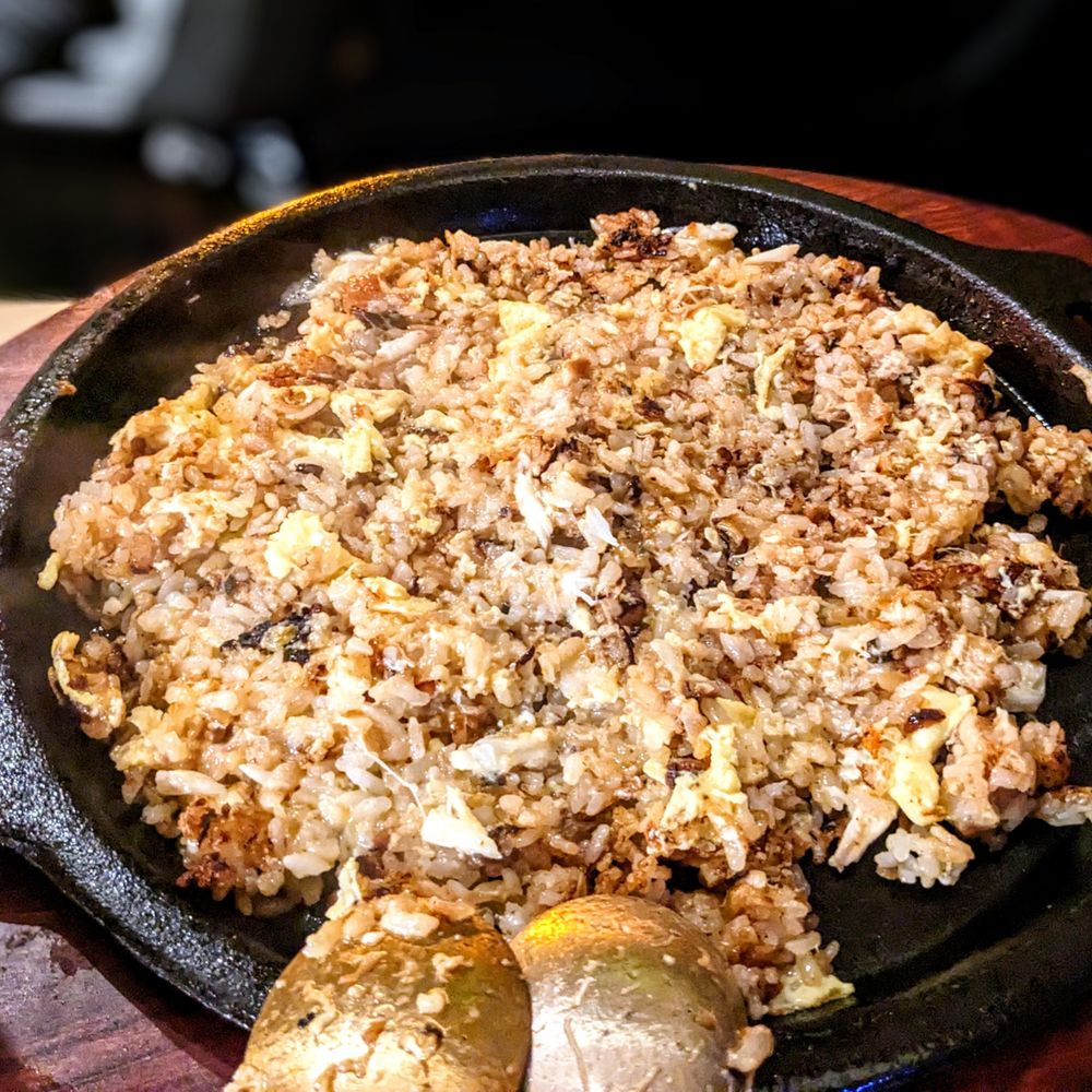 a skillet of food a skillet of food