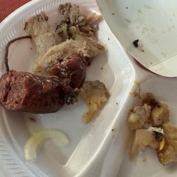 All the fat picked off the brisket and the not so good sausage. All the fat picked off the brisket and the not so good sausage.