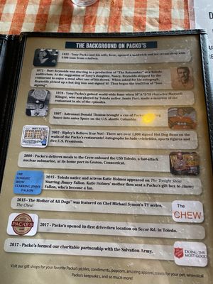 Menu photo 3 Tony Packo's Toledo, OH