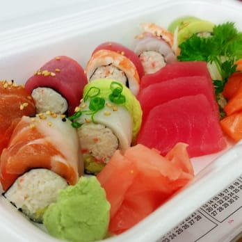 K.Sushi - Rainbow roll no rice and a side of sashimi - Sushi Bars Near Me - Cerritos, California