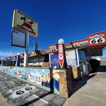 Rutherford's 66 Diner - the route 66 sign - Diners Near Me - Kingman, Arizona Rutherford's 66 Diner - the route 66 sign - Diners Near Me - Kingman, Arizona