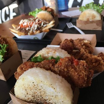 Rice Burger - Spicy chicken katsu burger (another angle) - Burgers Near Me - Vancouver, British Columbia