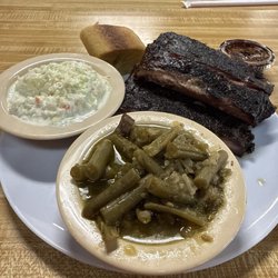 The York Chop - St Louis ribs, green beans and coleslaw. Delish.