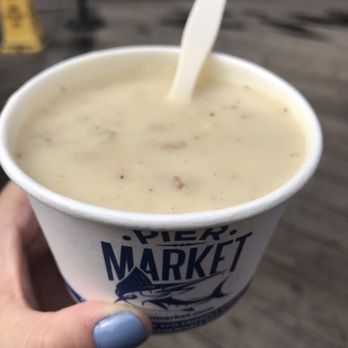 Pier Market Stand - Mmm! Yummy clam chowder - Seafood Near Me - San Francisco, California