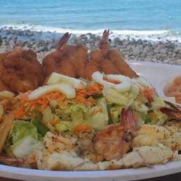 $25 fish n shrimp platter, enough for 2 people with leftovers