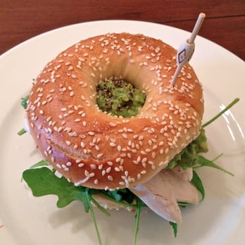 Scout - Poached Chicken Breast, Avocado, Roma Tomato, Rocket with Lemon Aioli Bagel Sandwich - Restaurants Near Me - Brisbane, QLD Scout - Poached Chicken Breast, Avocado, Roma Tomato, Rocket with Lemon Aioli Bagel Sandwich - Restaurants Near Me - Brisbane, QLD