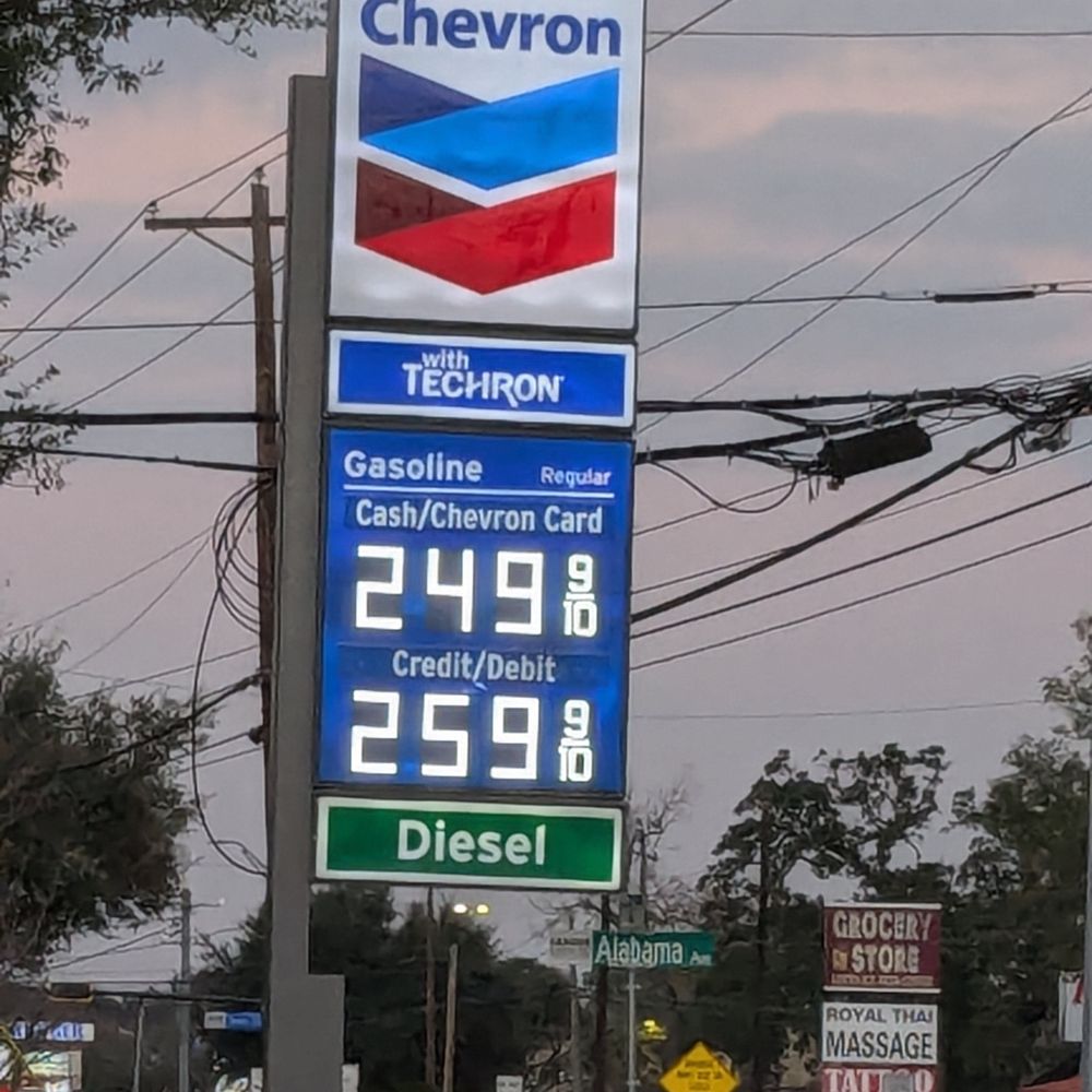 Chevron - Price on the street sign. - Convenience Stores Near Me - League City, Texas Chevron - Price on the street sign. - Convenience Stores Near Me - League City, Texas