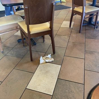 Panera Bread - Trash scattered on the floor in the middle of the restaurant. - Sandwiches Near Me - Superior, Colorado