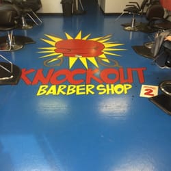 Knockout Barbershop - Logo on the floor