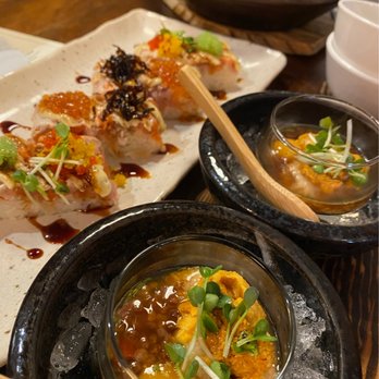 Raisu - Uni shooter, aburi omakase, Brussel sprouts - Japanese Near Me - Vancouver, British Columbia Raisu - Uni shooter, aburi omakase, Brussel sprouts - Japanese Near Me - Vancouver, British Columbia