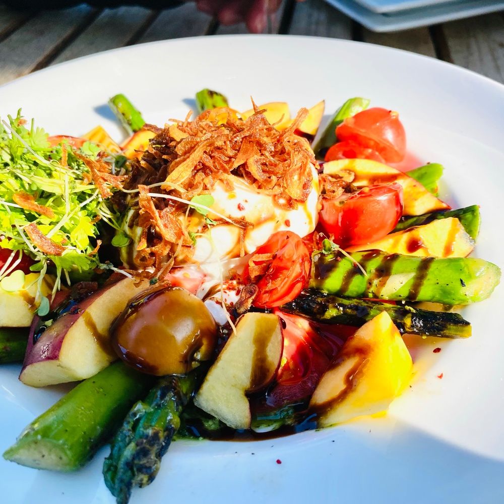Folktale Winery - Excellent salad!! It's tomato with goat cheese something. - Wineries Near Me - Carmel, California Folktale Winery - Excellent salad!! It's tomato with goat cheese something. - Wineries Near Me - Carmel, California
