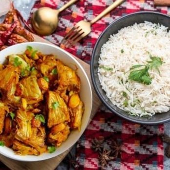 Kathmandu Cuisine - Jackfruit Curry. Adding Rice is recommended - Himalayan/Nepalese Near Me - Los Altos, California Kathmandu Cuisine - Jackfruit Curry. Adding Rice is recommended - Himalayan/Nepalese Near Me - Los Altos, California