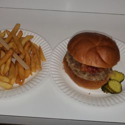 White Rose Hamburgers - Double bacon burger and fries