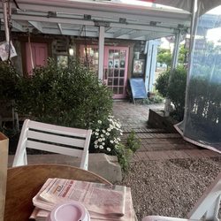 Nice outdoor seating under a large tent.