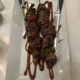 Grilled bison kebabs