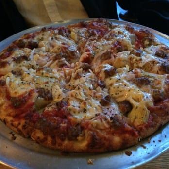 Martini's Pizza - Artichoke heart, sausage and onions pizza - Pizza Near Me - Kalamazoo, Michigan