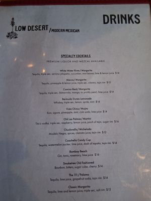 Menu photo 3 Low Desert Modern Mexican Palm Springs, CA Menu photo 3 Low Desert Modern Mexican Palm Springs, CA