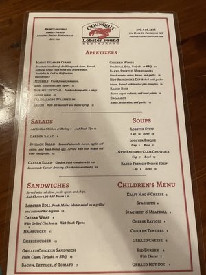 Menu photo 4 Ogunquit Lobster Pound Ogunquit, ME