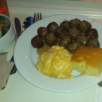 IKEA Restaurant - Swedish meatballs meal, very tasty corn bread - Scandinavian Near Me - Sunrise, Florida