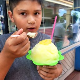 Having Pina Colada shaved ice on 10/9/22 at Hawaiian Ice Cones